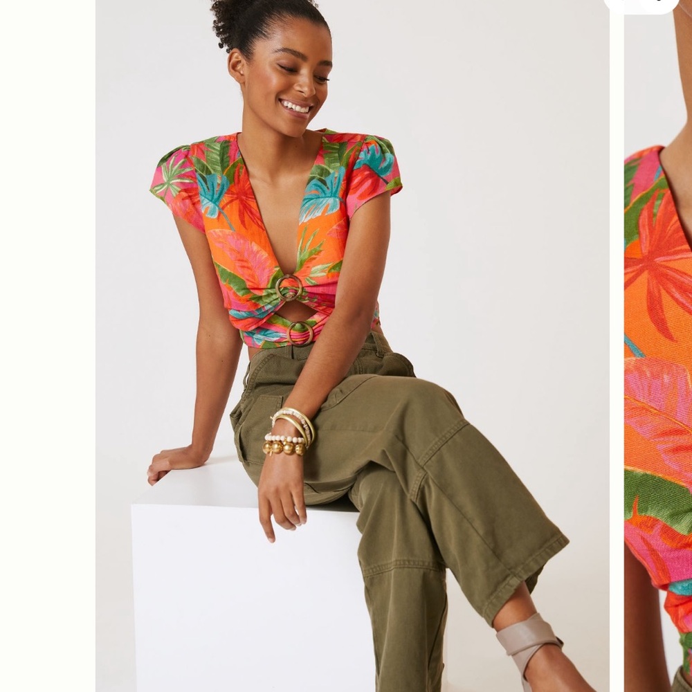 Farm x Anthropologie Cut-Out Top